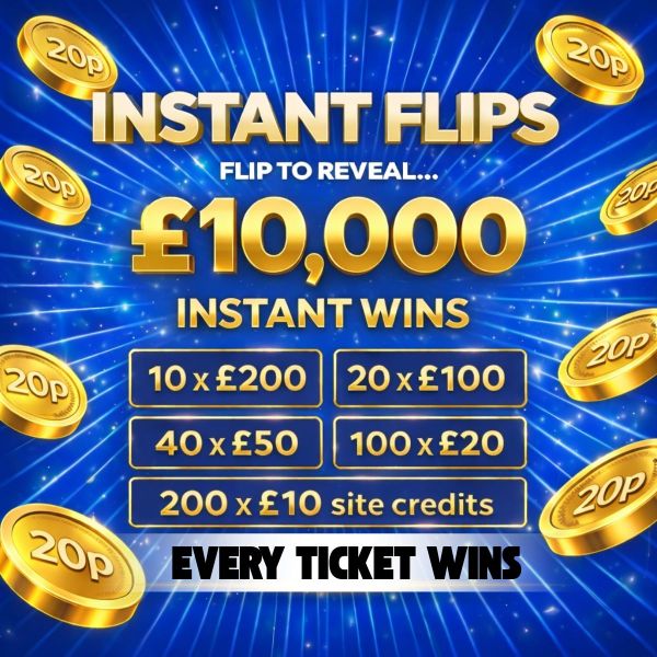 £10,000 BANK – INSTANT FLIP – EVERY TICKET WINS