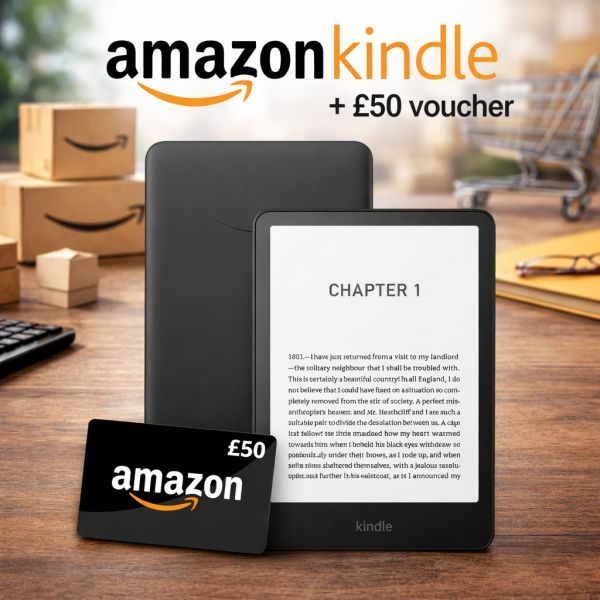 AMAZON KINDLE + £50 VOUCHER BUNDLE!