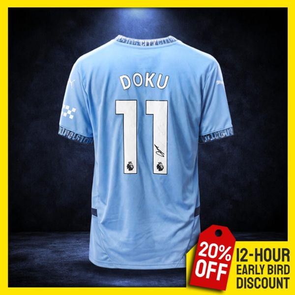 Jeremy Doku signed Man City shirt!