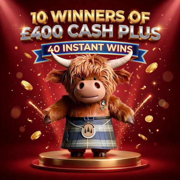 Kilted For The WIN – 10 Winners of £400 Cash –  40 Awesome INSTANT WINS!