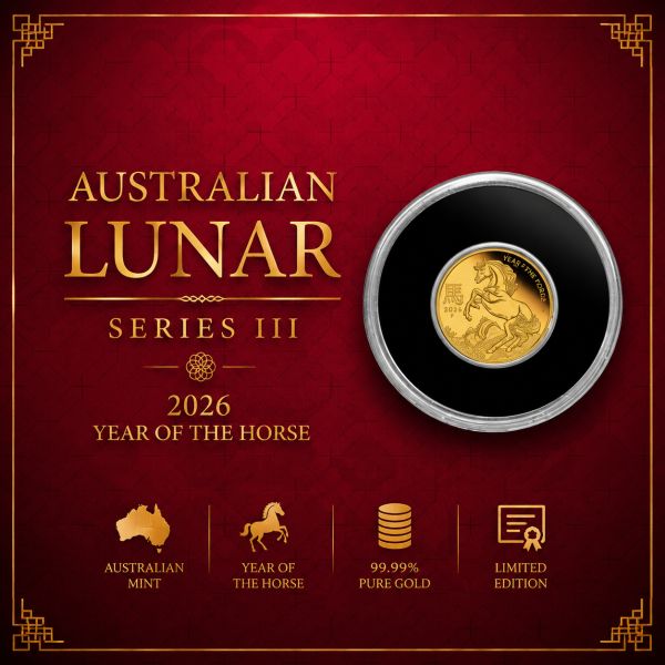 Penny Pinchers 2026 0.5g Perth Mint Year of the Horse Proof Gold Coin Or Take £80 Cash Alt For Only 1p