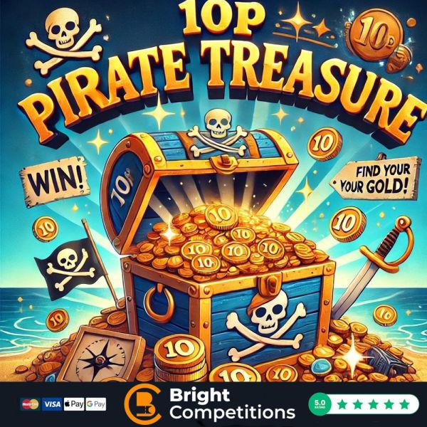10p Pirate Treasure – 5,182 Instant Wins & £200 Jackpot