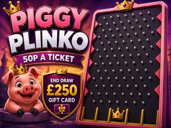 Piggy Plinko + £250 gift card of your choice end draw!