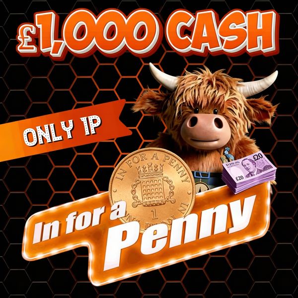 In For A Penny – WIN £1,000 CASH for only 1p