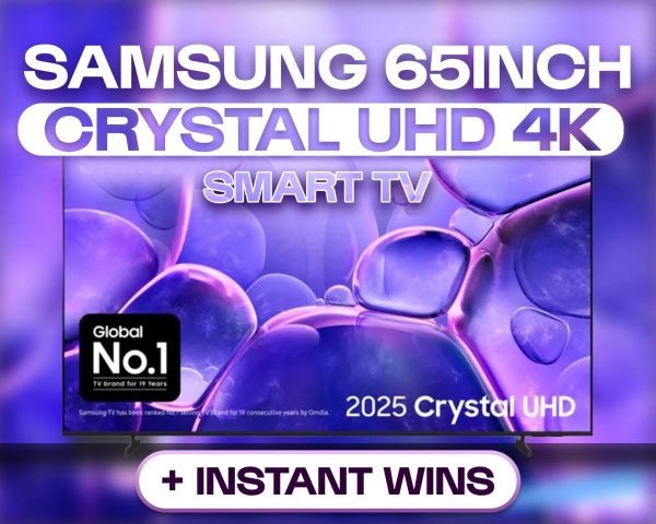 SAMSUNG 65" CRYSTAL UHD 4K SMART TV!
