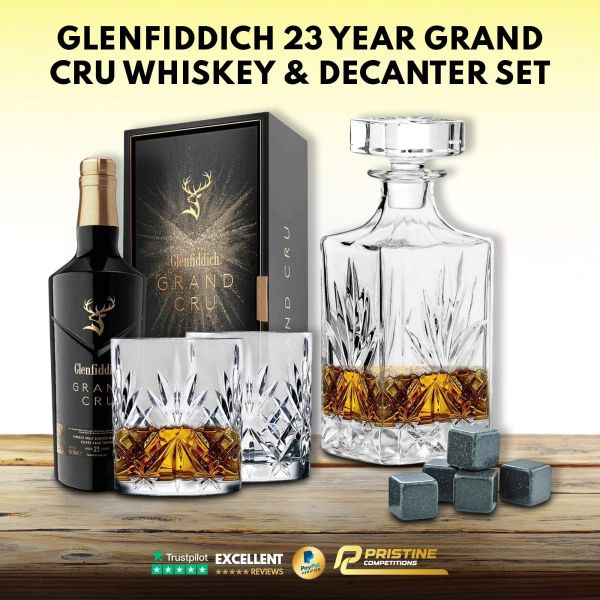 Glenfiddich 23 Year Grand Cru Whiskey & Whiskey Decanter Set