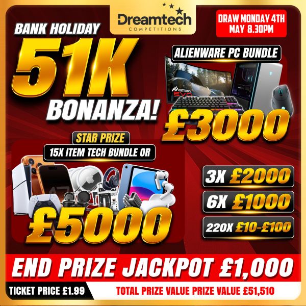 HUGE £51k Bank Holiday Bonanza l WIN Upto £5,000 Instantly + £1,000 Jackpot