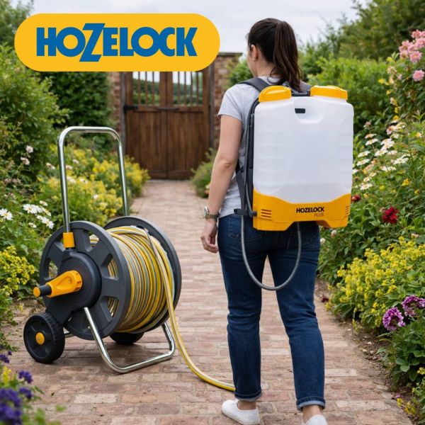Hozelock 50m Hose Cart & Backpack Sprayer