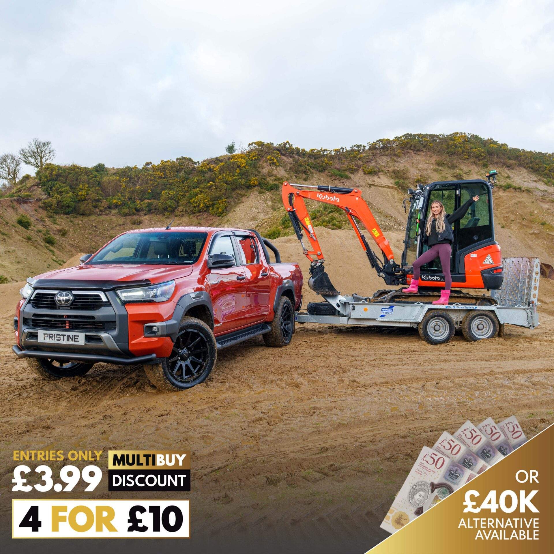 Toyota Hilux Invincible X & Kubota KX027-4 Package