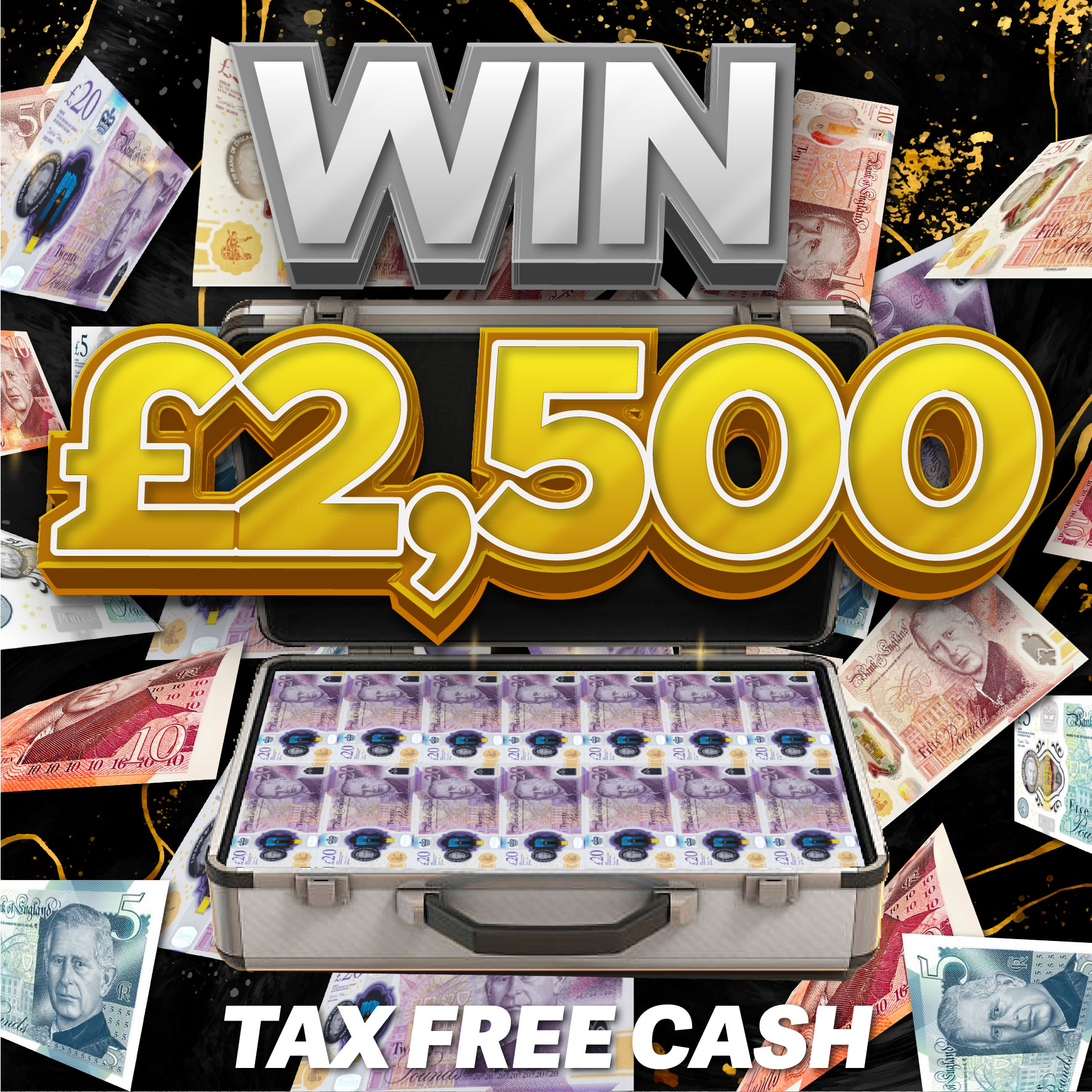 Win £2,500 Tax Free Cash For 8p!!