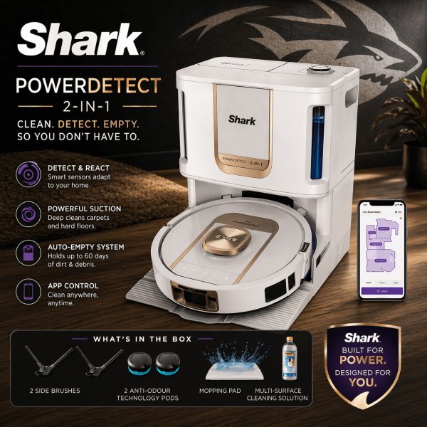 SHARK ThermaCharged PowerDetect AV2900XEUKWH Robot Vacuum Cleaner – White