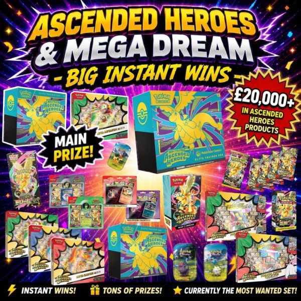Auto Draw – Pokémon TCG: Ascended Heroes & Mega Dream Big Instant Wins – ETB & Ex Box Main Prize
