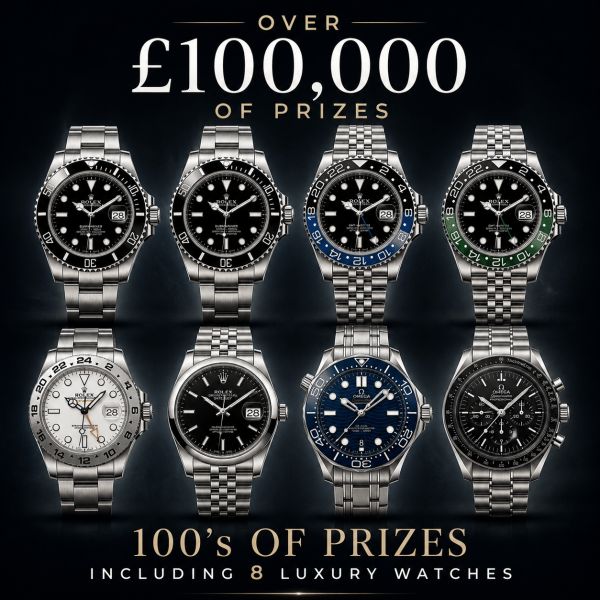 Mega May Instant Win. Over £100,000 in Prizes Including 8 Watches!