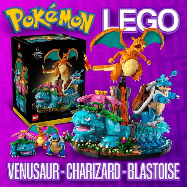 LEGO: VENUSAUR + CHARIZARD + BLASTOISE!