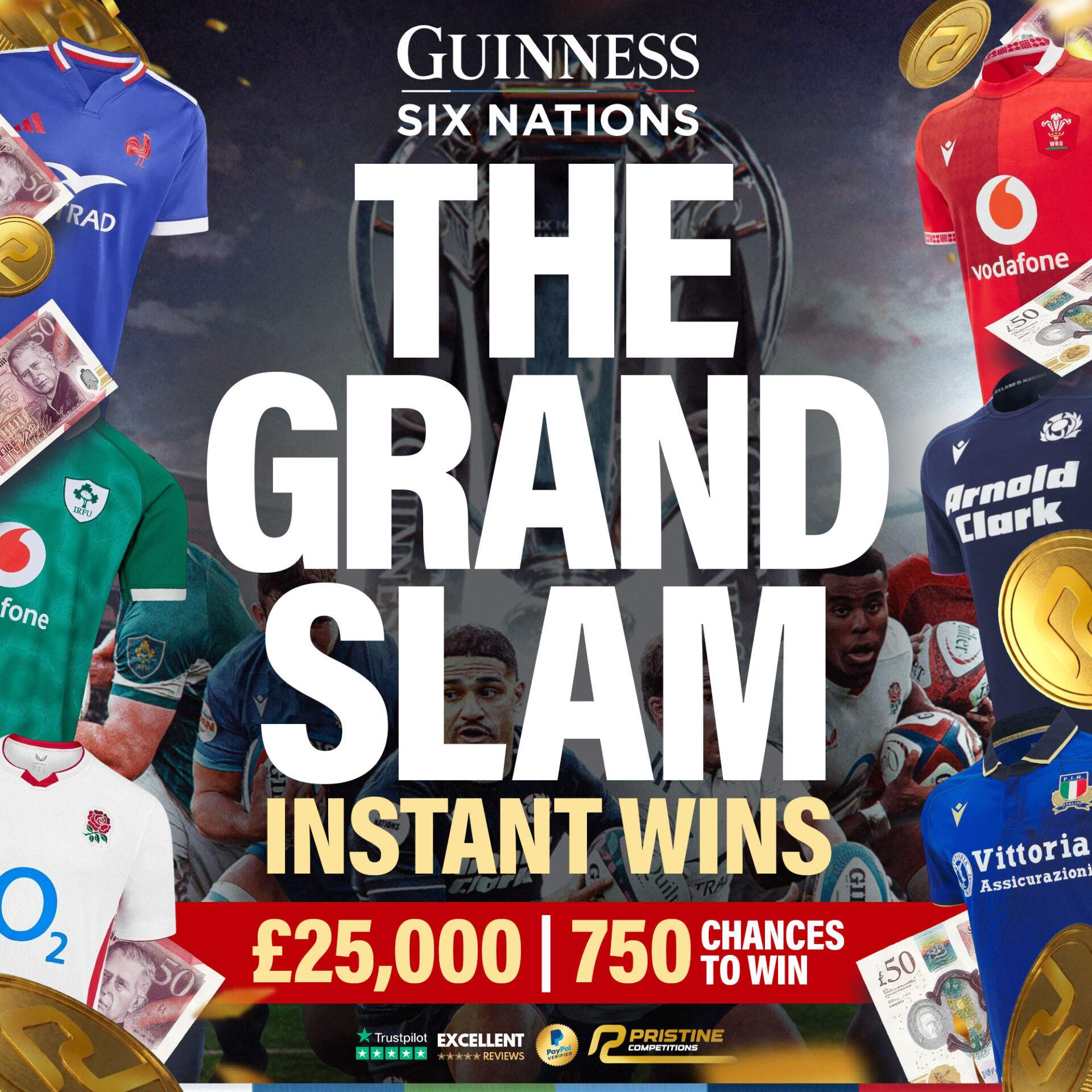 The Grand Slam Instant Wins – 750 Prizes – £25,000 Prize Fund