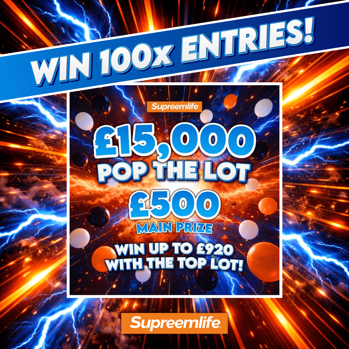 100 Entries into Pop the Lot