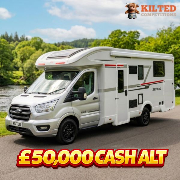 Win This 2025 Zefiro 696 Motorhome or £50,000 Cash Alternative