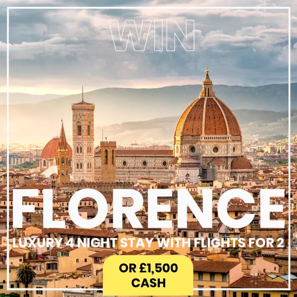 Luxury Italian Getaway to FLORENCE or £1500 CASH! LIMITED ENTRIES!