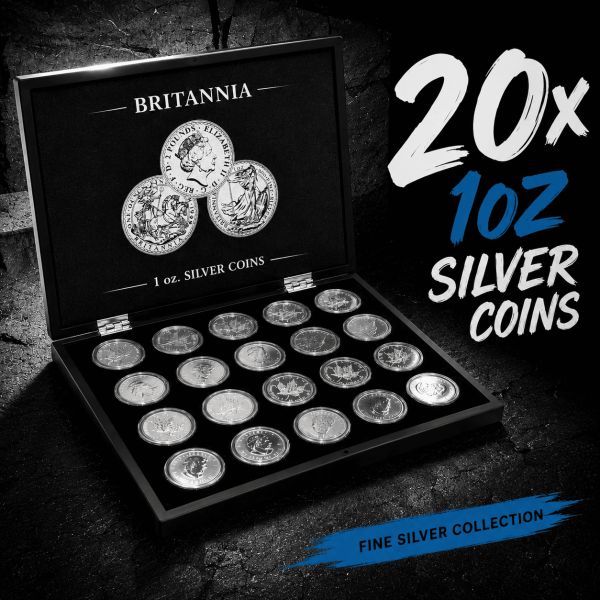20oz PURE SILVER COIN SET IN PRESENTATION CASE! – RRP £1,900!