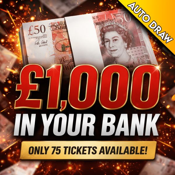 £1,000 In Your Bank! SUPER HIGH ROLLER JUST 75 TICKETS!