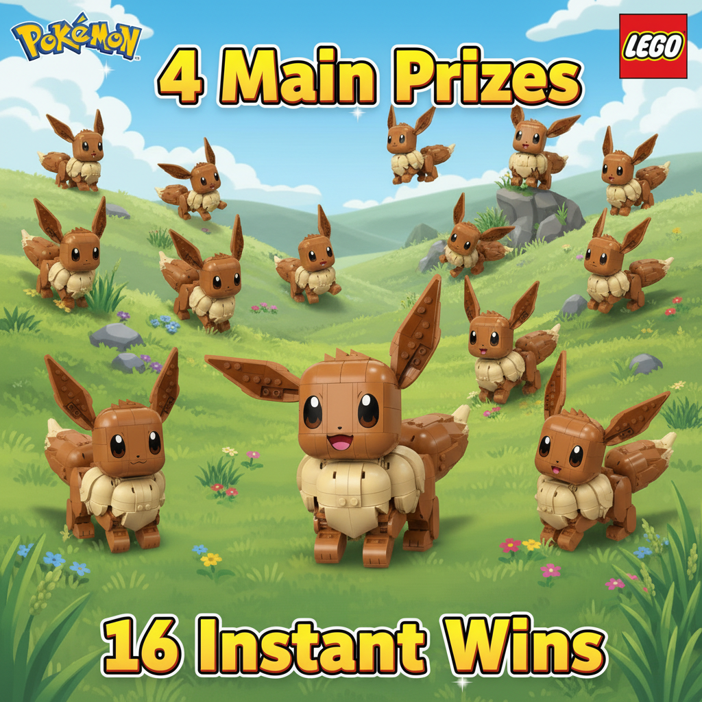 Lego Pokemon Eevee – 4 Main Prizes – 16 Instant Wins!
