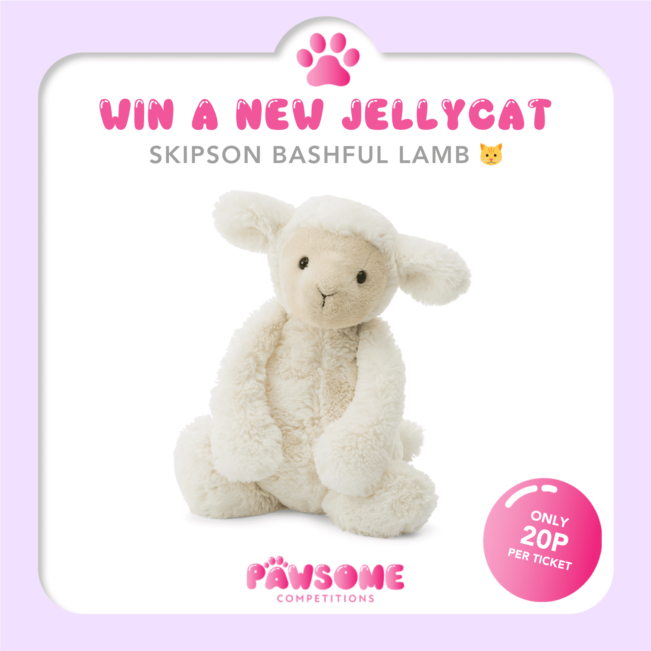 WIN A Jellycat Skipson Bashful Lamb 🐑