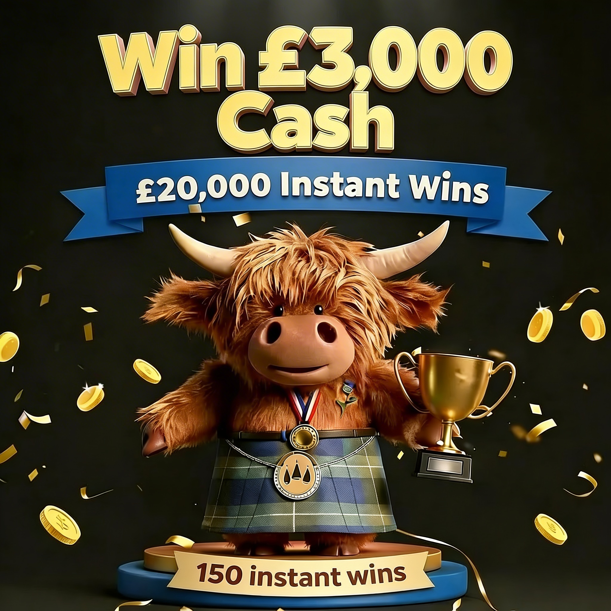 Win £3,000 Cash + 150 Lucky Instant Wins To Find Worth Up To £20,000