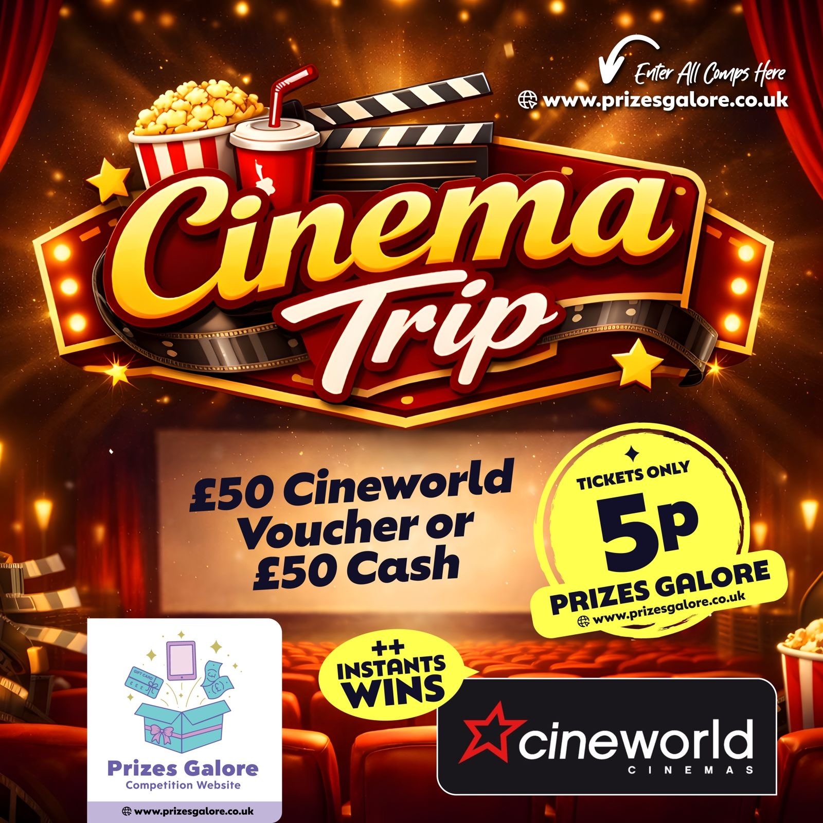 🍿CINEMA TRIP OR £50 CASH💷