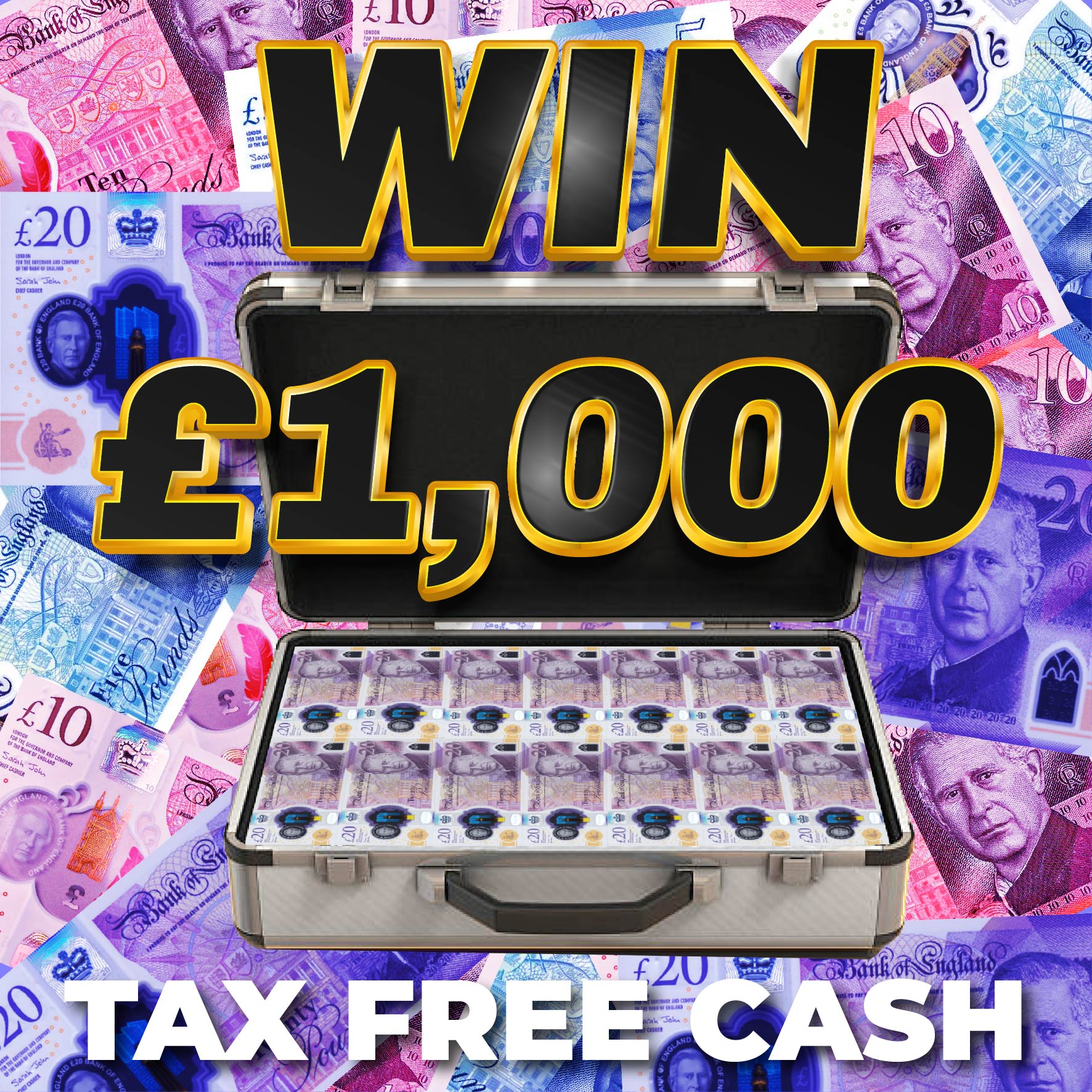 Win £1,000 Tax Free Cash For 10p!