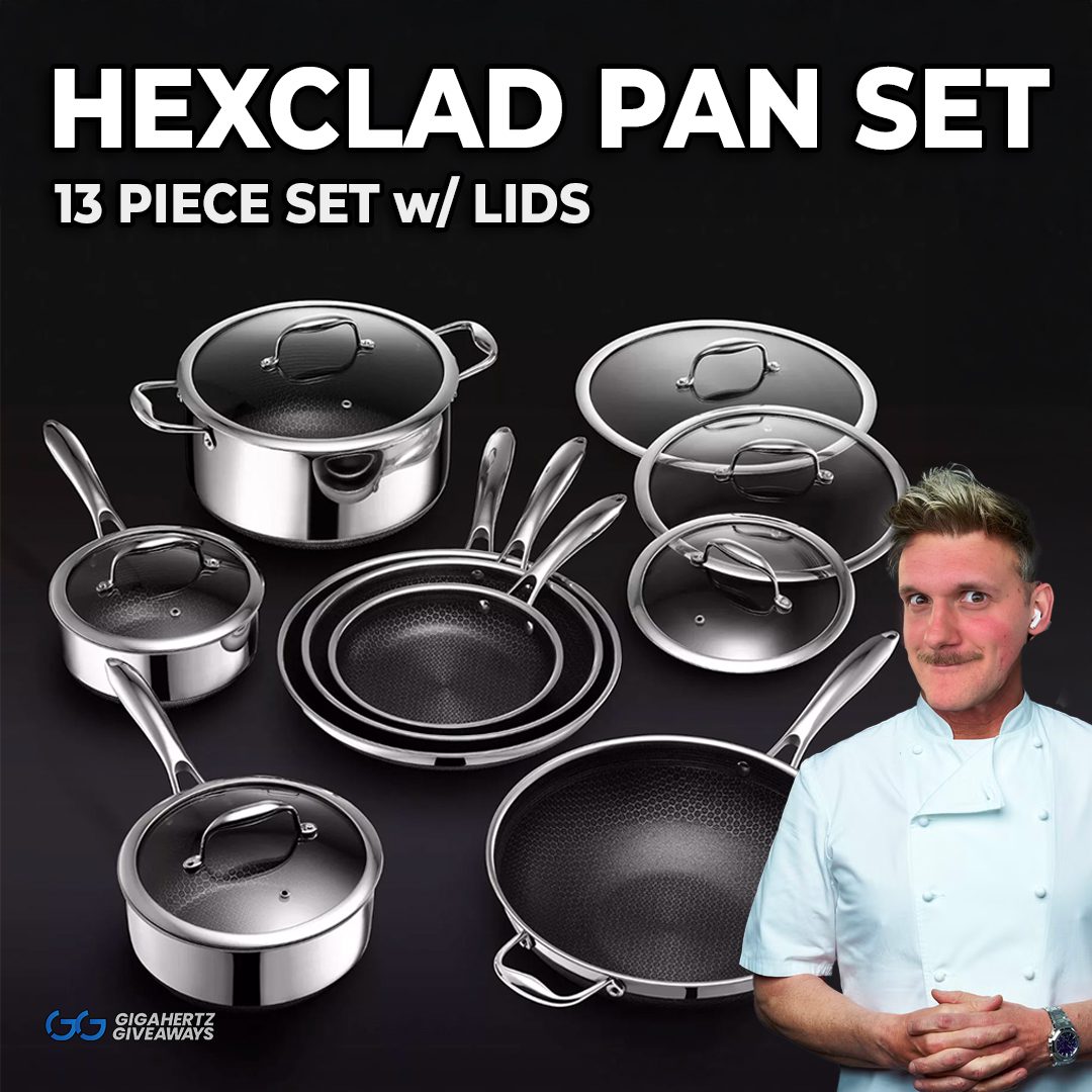 13pc Hexclad Cookware Set w/ Lids