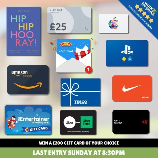 Win a £200 Gift Card of Your Choice