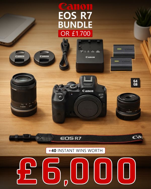 Canon EOS R7 Bundle (or £1,700) with £6,000 of Instant Wins