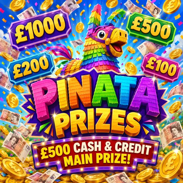 PINATA PRIZES – £500 CASH & CREDIT MAIN PRIZE
