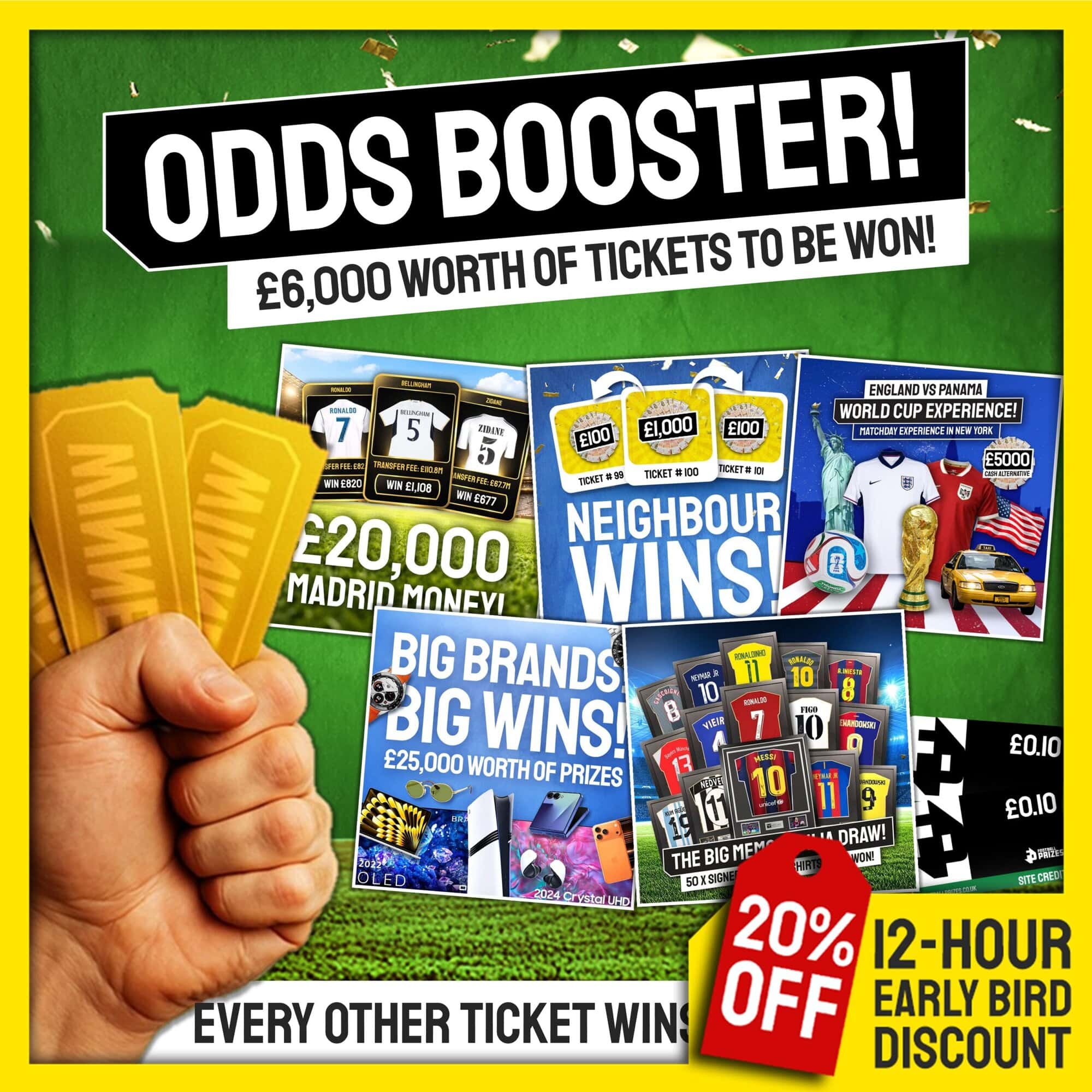 EVERY Other Ticket Wins! Ticket Bundle Competition! £5,000 Tickets into next week's Premium Competitions!