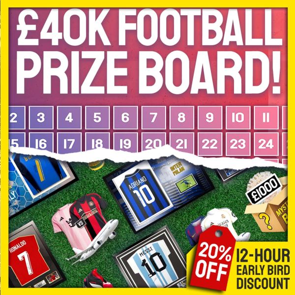 £40,000 Football Prize Board! 100x Doors! 100x Prizes!