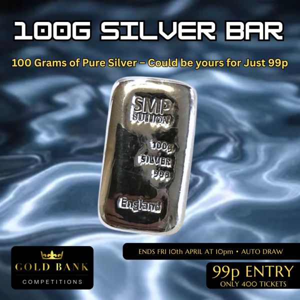 THE SHINY HUNDRED – WIN THIS 100g FINE SILVER BAR