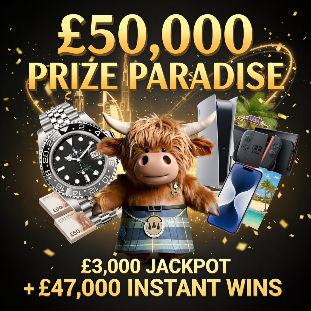 Kilted Prize Paradise – Up to £50,000 of prizes to be won!