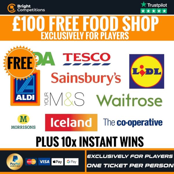 Bonus FREE Comp for Players – Free £100 Food Shop Join Our Facebook Group