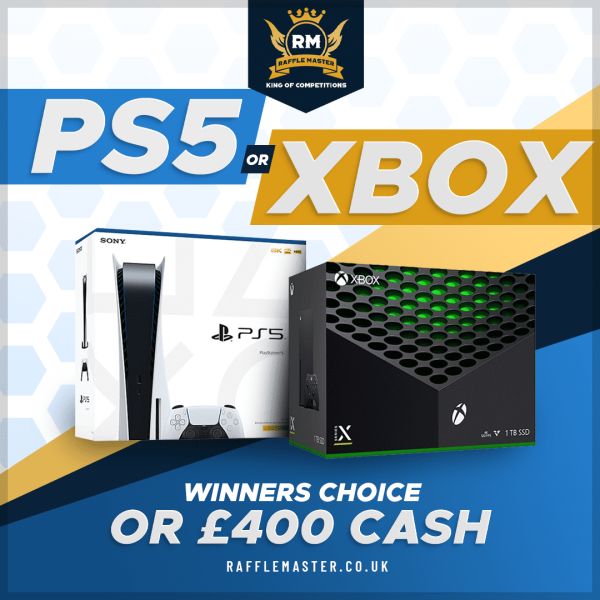 Winners Choice 3 Options PS5, XBOX Or £400 Cash Tax Free And Only 99p Live Draw 30-04-26