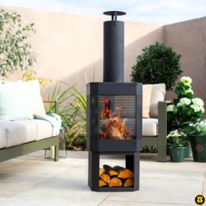 CHIMINEA WITH LOG STORE