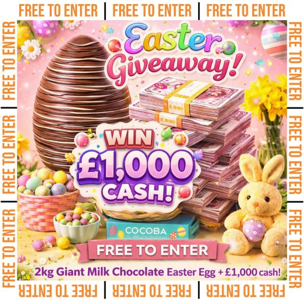 FREE TO ENTER -  Massive 2kg Easter Egg + £1000