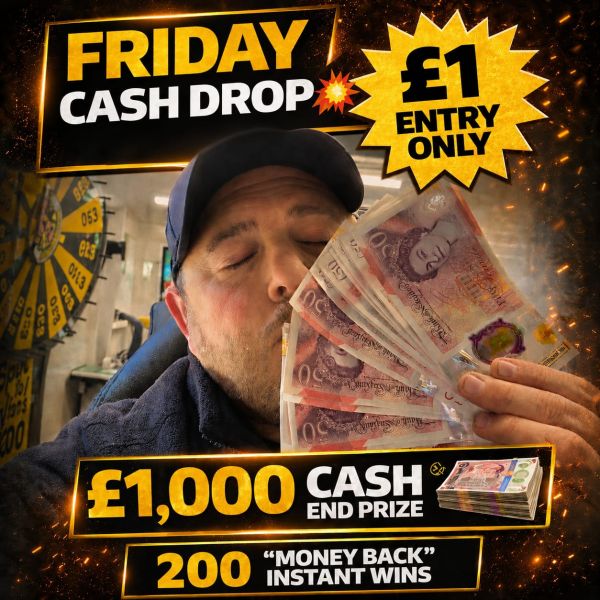 £1000 Friday Cash Drop + 200 ‘Money Back’ Instant Wins