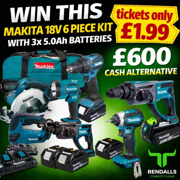 🔥 WIN THIS MAKITA 18V 6 PIECE KIT 🔥