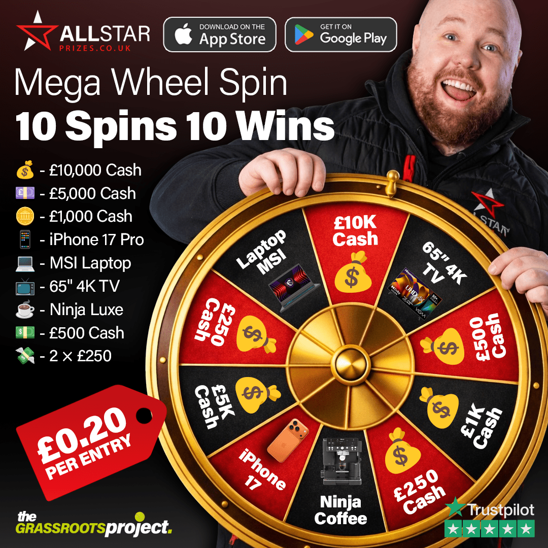 10 Spins – 10 Wins – £20K End Prize Pool & £20K Instant Wins