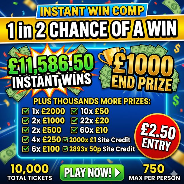 Boom or Bust Bonanza! 1 In 2 Chance! + £1000 End Prize