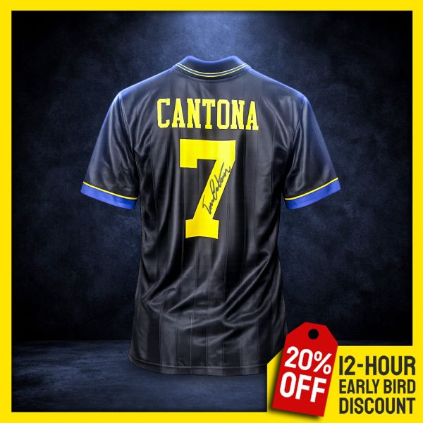 Eric Cantona signed 1995 Man Utd Away shirt!