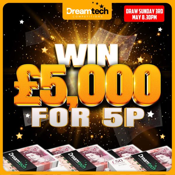 WIN £5,000 Cash For Just 5p!