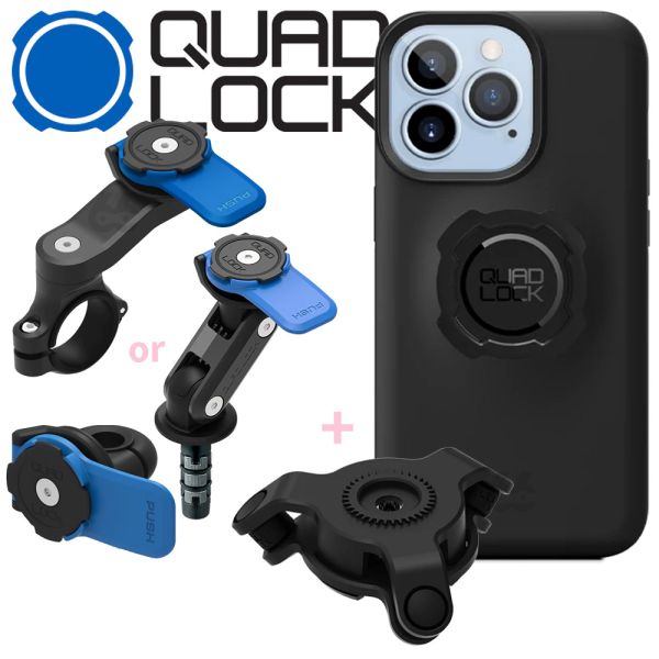 Quadlock Full Kit Inc USB + Vibration Dampener To Suit Bike