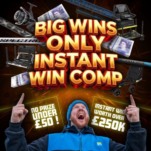 BIG WINS ONLY! 2,000 INSTANT WINS WORTH £250,000 – NO PRIZES UNDER £50! Daiwa Connoisseur G90 Pro 16m More Power Pole Package End Prize