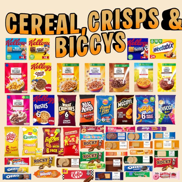 CEREAL,CRISPS & BICCYS HAUL